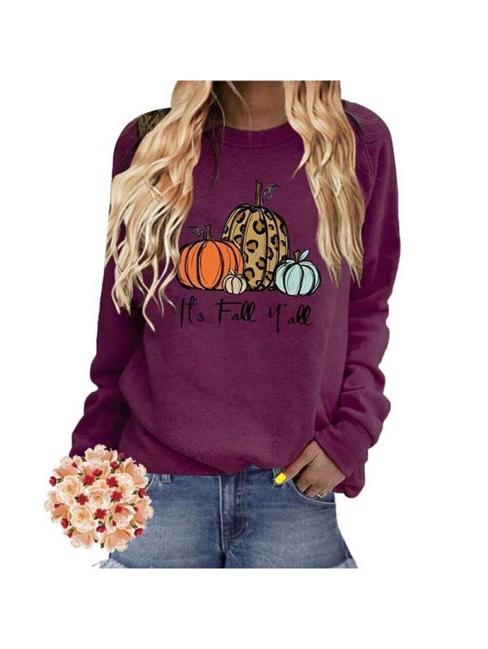 NWOT “It’s Fall Yall” Longsleeve Maroon Top, Women’s size M